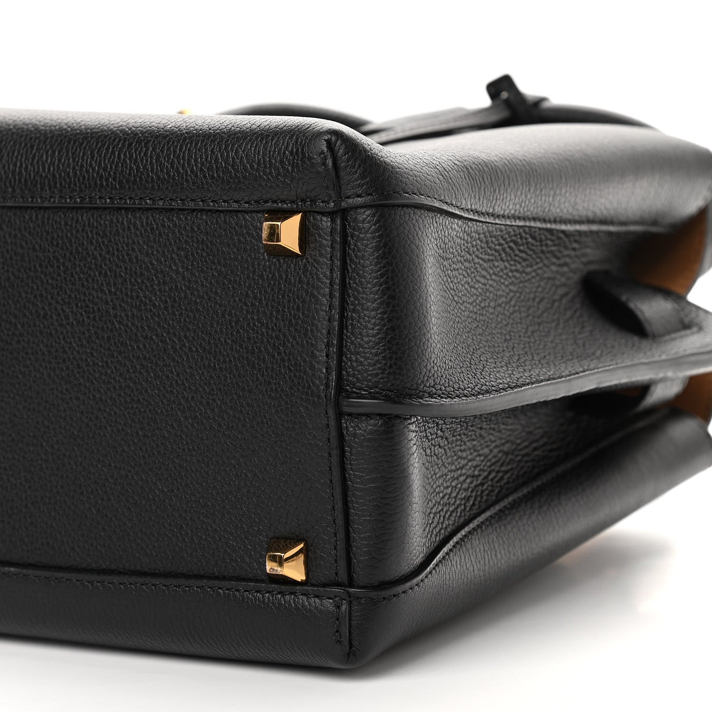 Grained Calfskin Medium Milla Tote Black