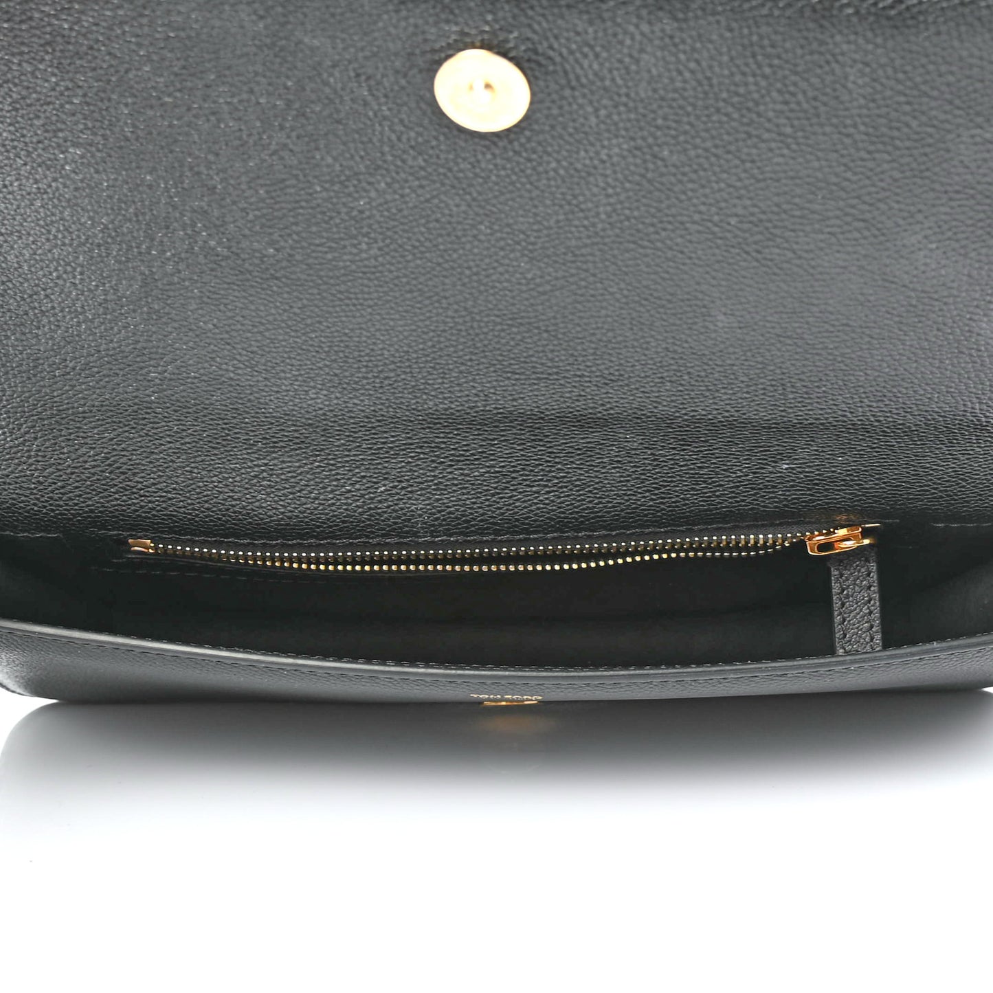 Pebbled Calfskin Studded Jennifer Clutch Black