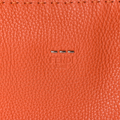 Fendi Calfskin Romano Selleria Lei Boston Tote Dark Orange 9 of 9