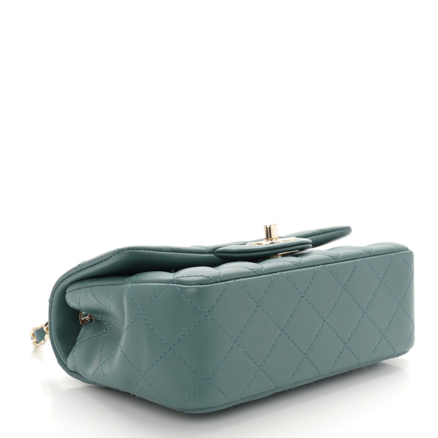 Chanel Lambskin Quilted Mini Rectangular Flap Green 4 of 11