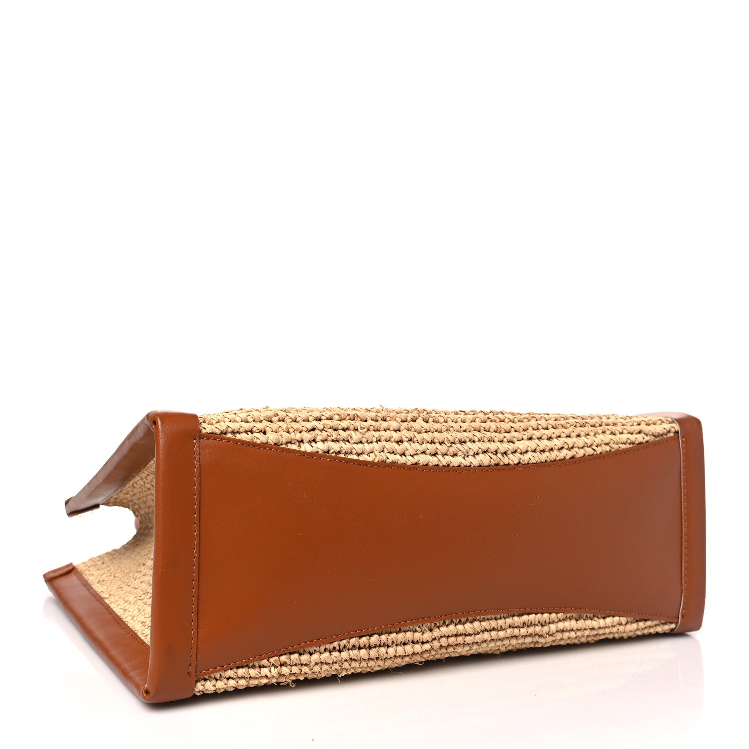 Christian Louboutin Raffia Calfskin Small By My Side Tote Natural Cuoio 5 of 11