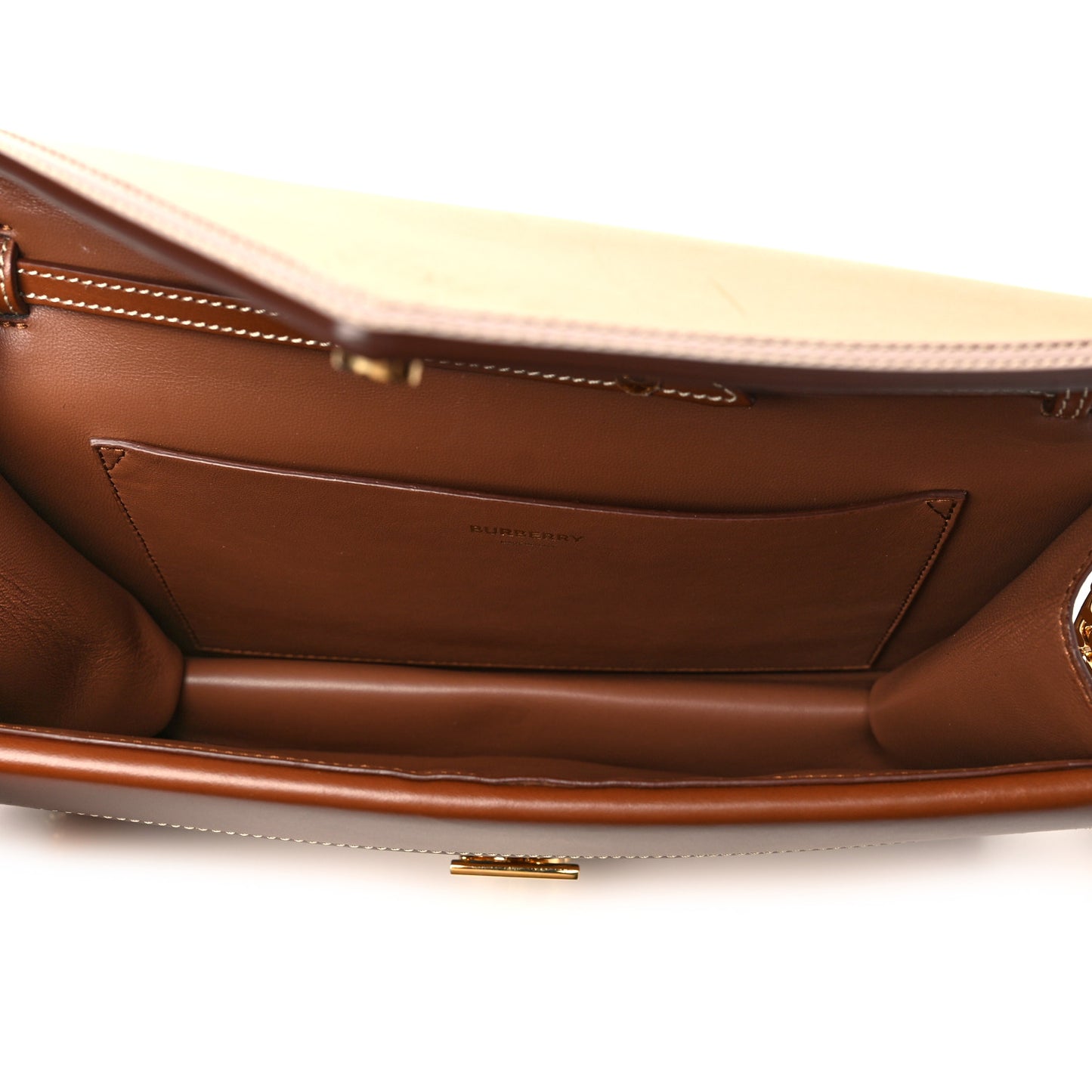 Calfskin Small TB Envelope Clutch Bag Malt Brown