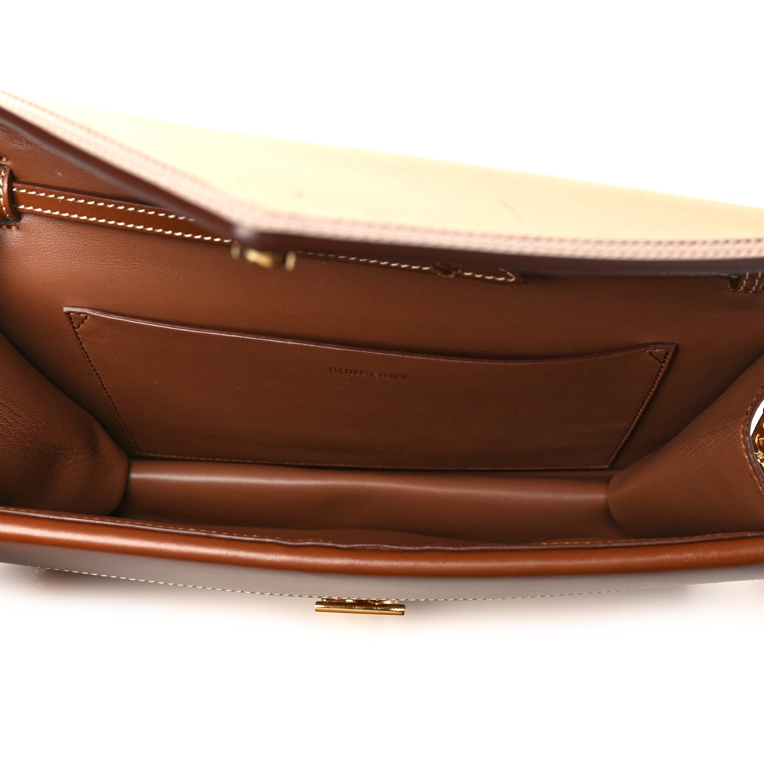 Burberry Calfskin Small TB Envelope Clutch Bag Malt Brown 5 of 9