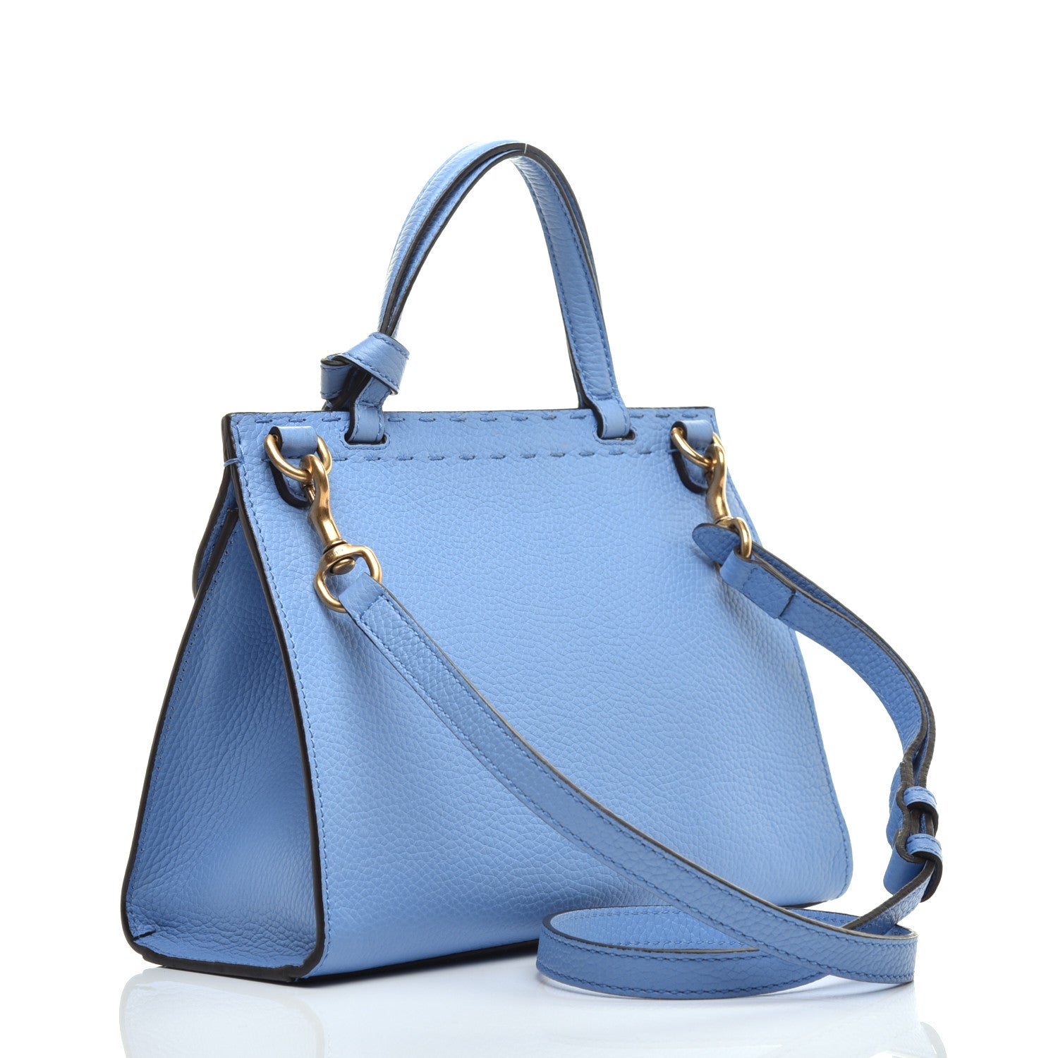 Gucci Calfskin Mini GG Marmont Top Handle Bag Clear Sky Blue 3 of 10