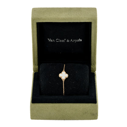 Van Cleef & Arpels 18K Yellow Gold Mother of Pearl Sweet Alhambra Bracelet 4 of 4