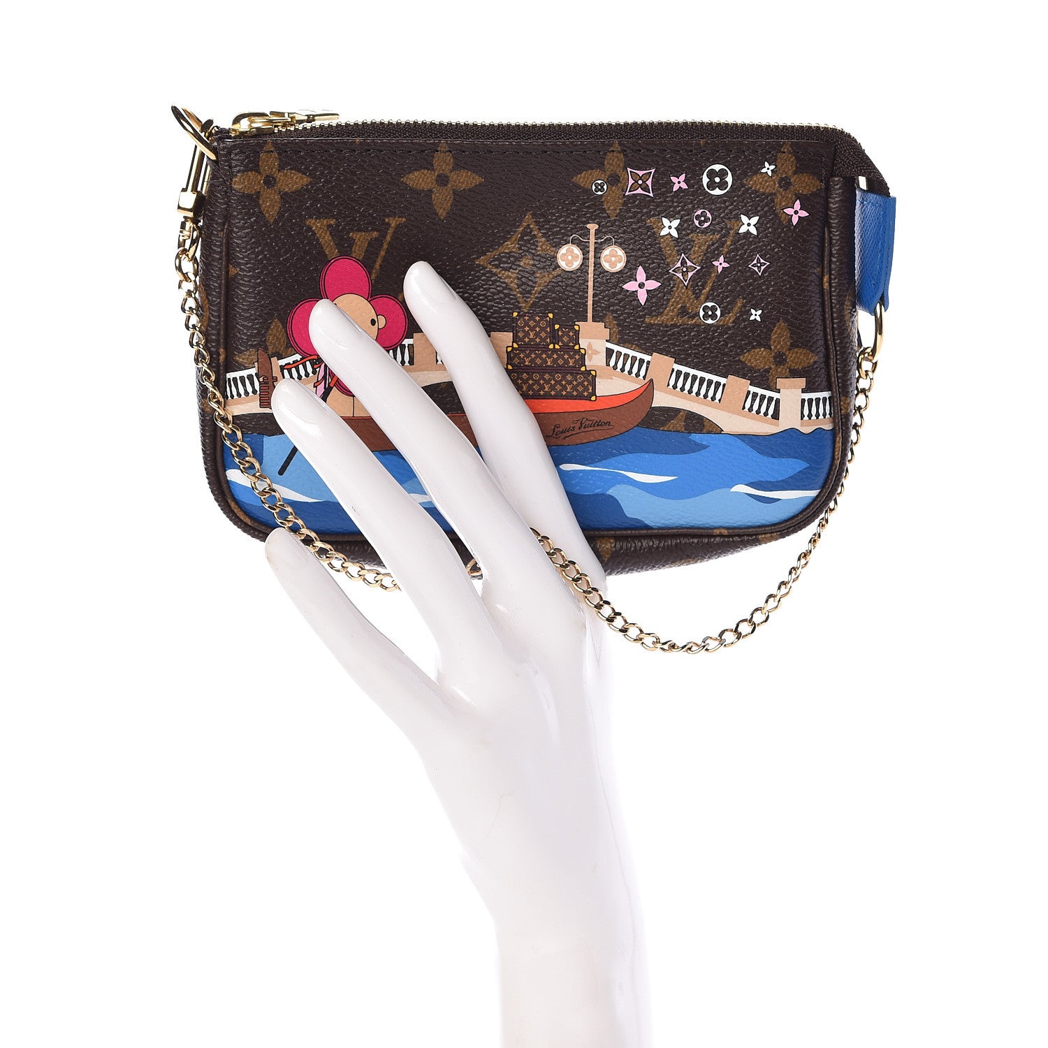 Louis Vuitton Monogram 2019 Christmas Animation Mini Venice Pochette Accessories Blue 2 of 7