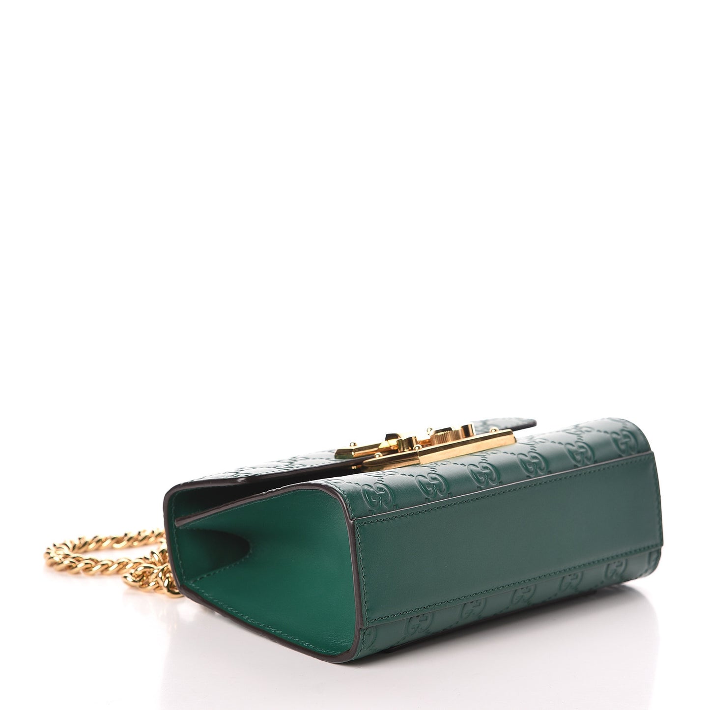 Guccissima Small Padlock Shoulder Bag Emerald