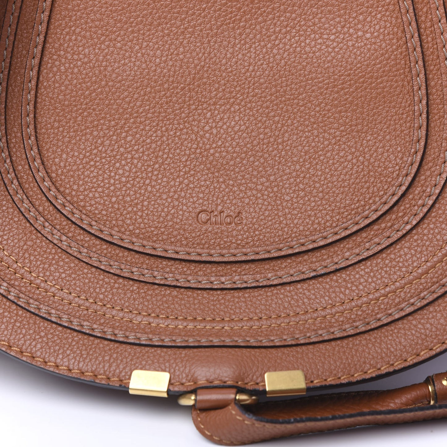 Calfskin Medium Marcie Round Crossbody Bag Tan