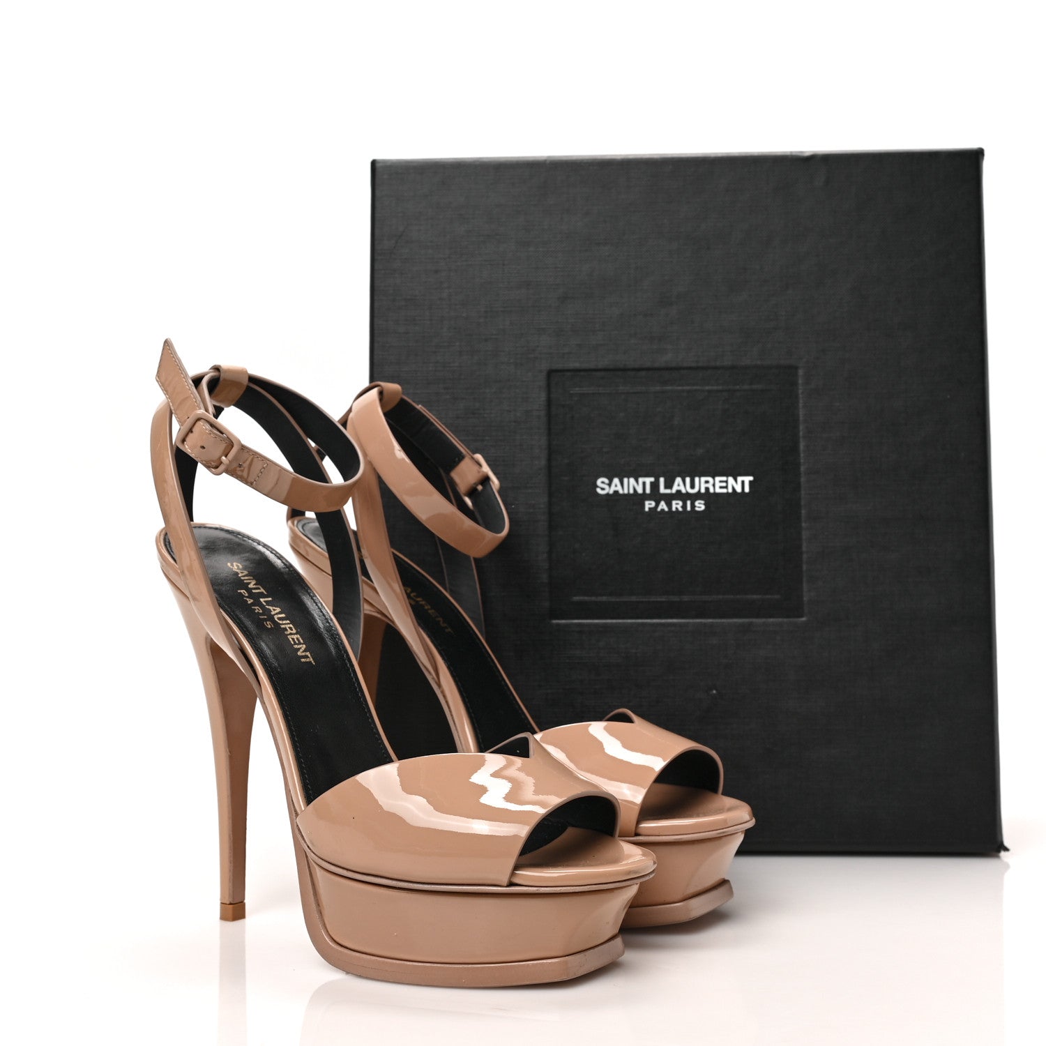 Saint Laurent Vitello Vernice Tribute 105 Sandals Soft Nude 37 / 36 10 of 10