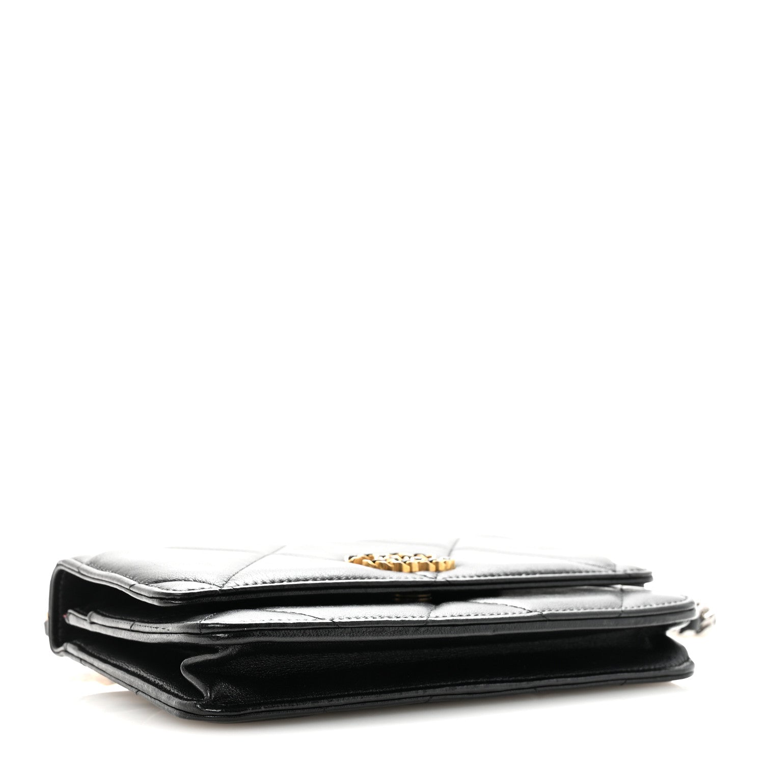 Chanel Lambskin Quilted Chanel 19 Wallet On Chain WOC Black 4 of 12