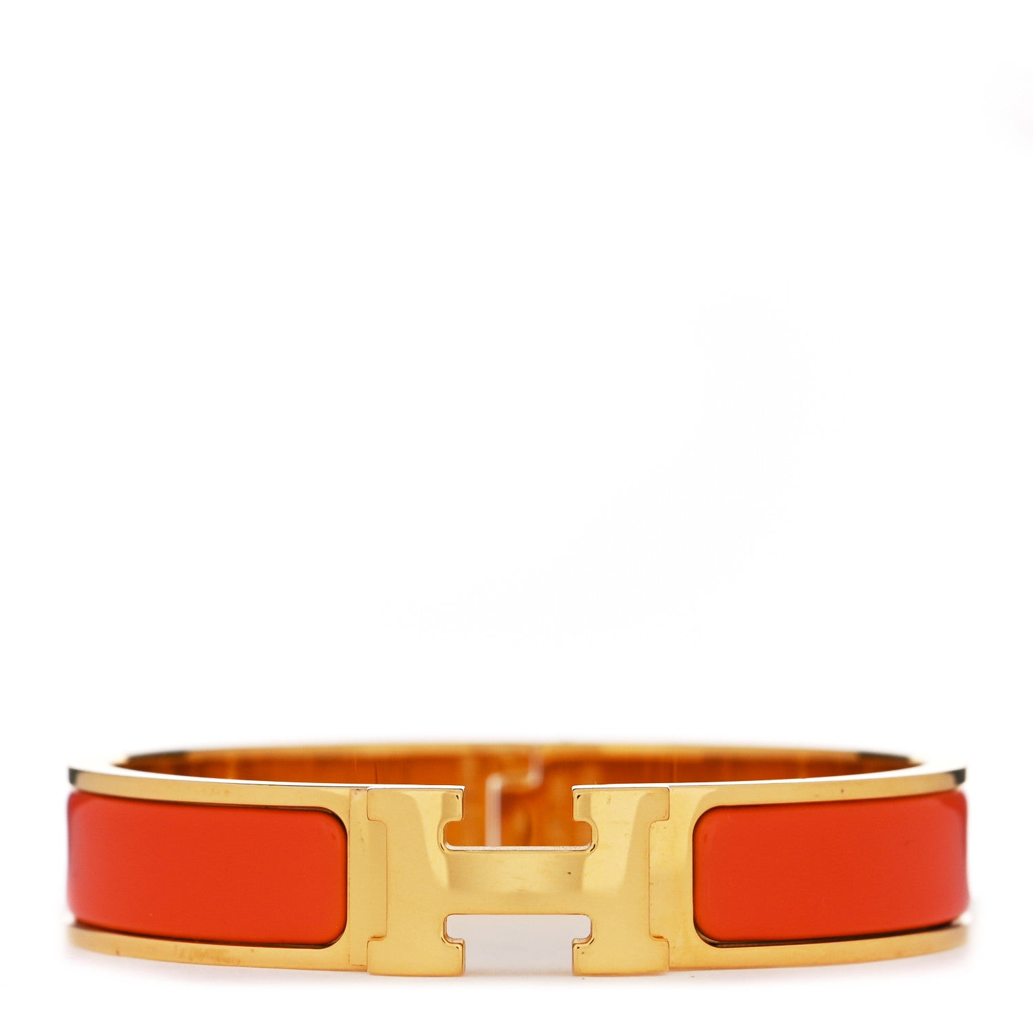 Hermes Enamel Narrow Clic Clac H Bracelet PM Orange 1 of 4