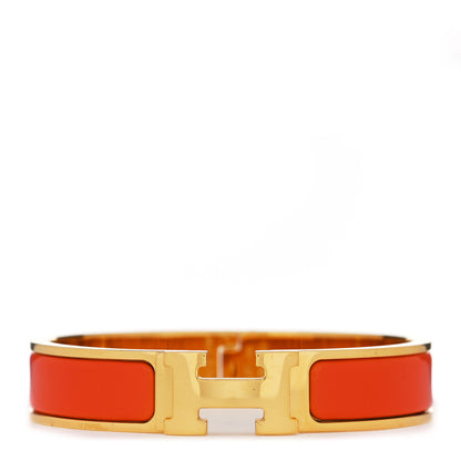 Hermes Enamel Narrow Clic Clac H Bracelet PM Orange 1 of 4
