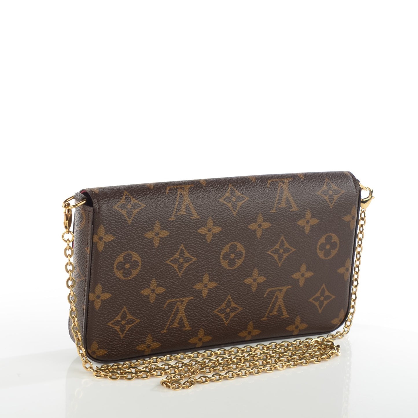 Monogram Pochette Felicie Chain Wallet Fuchsia