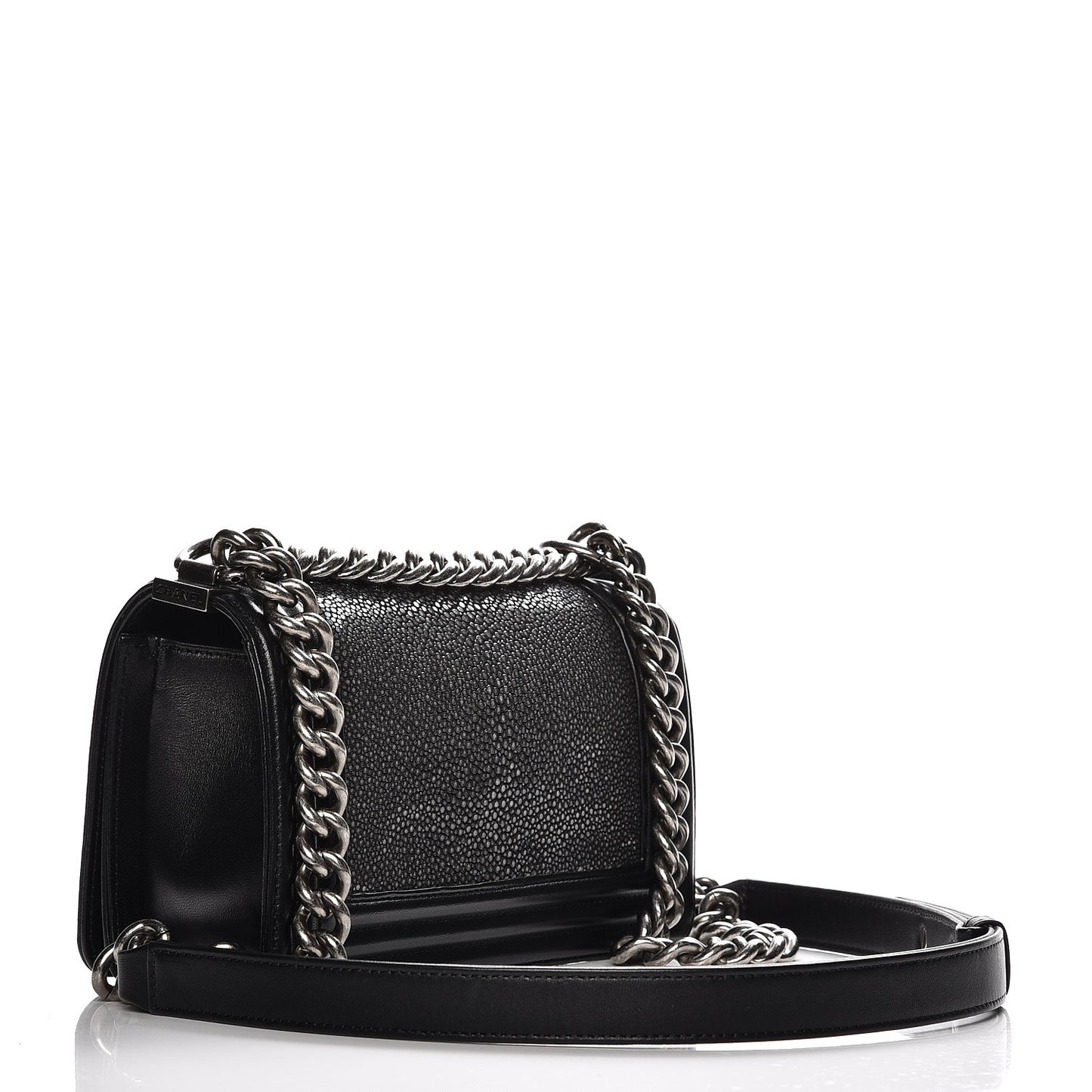 Galuchat Stingray Small Boy Flap Black