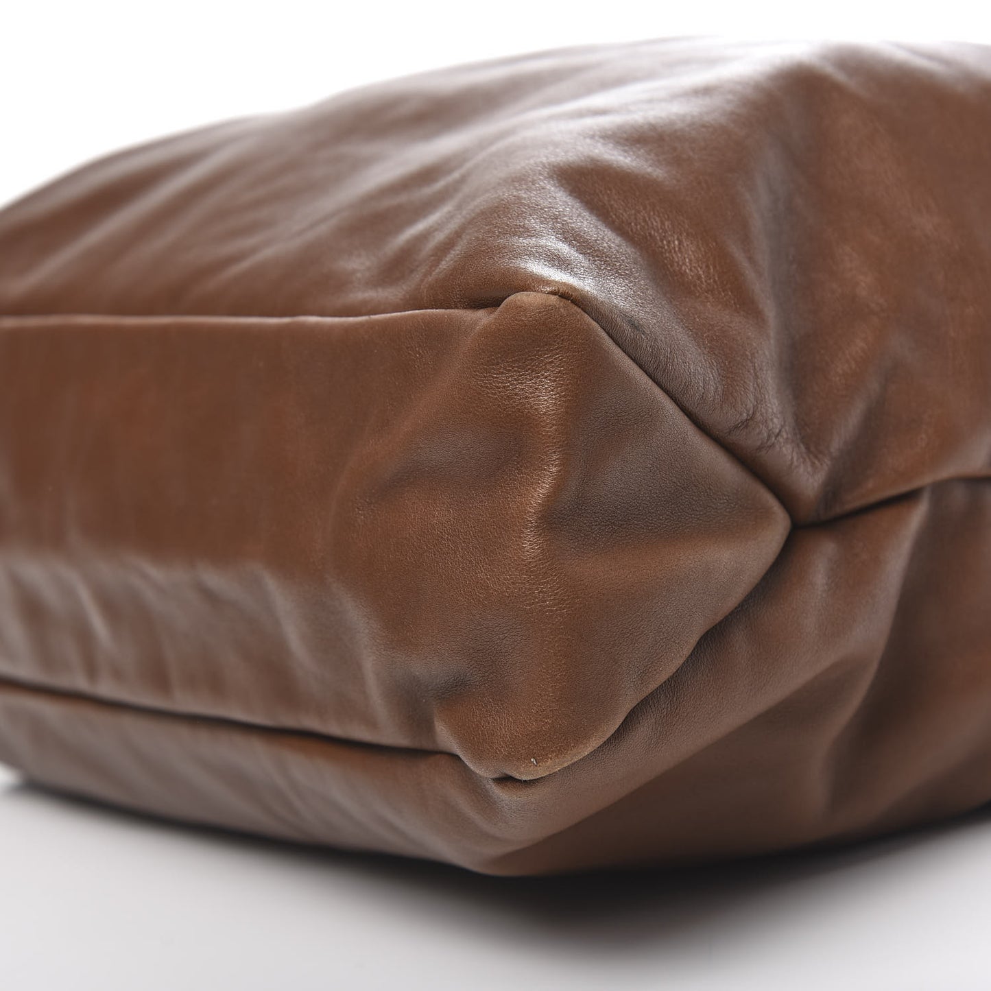 Calfskin Large Horsebit Chain Hobo Brown