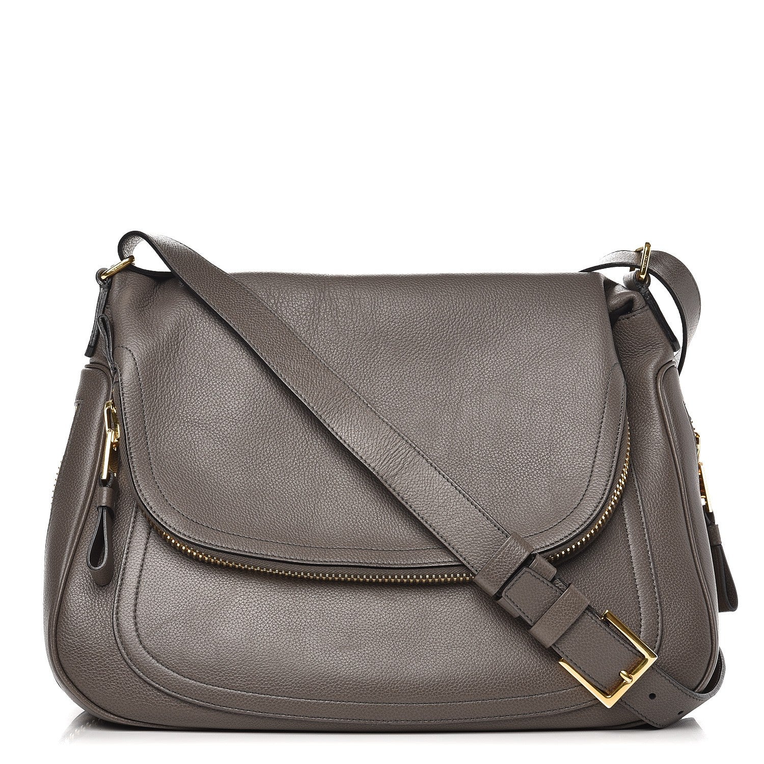 Tom Ford Pebbled Calfskin Large Jennifer Graphite 1 of 6