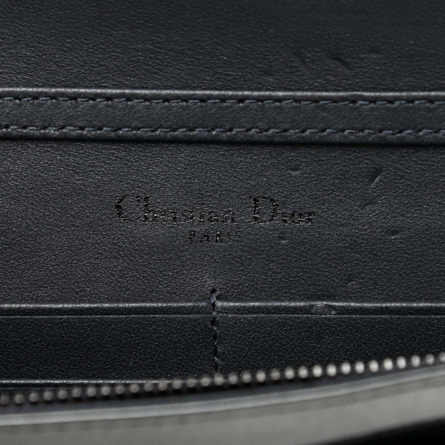 Metallic Patent Micro-Cannage Diorama Wallet on Chain Pouch Black