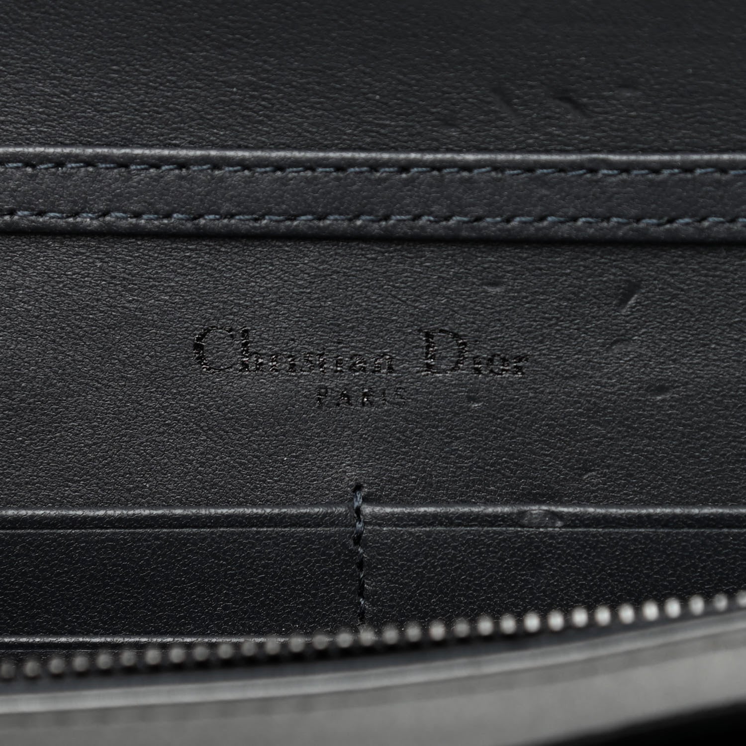 Christian Dior Metallic Patent Micro-Cannage Diorama Wallet on Chain Pouch Black 6 of 9