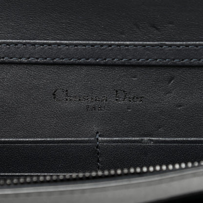 Christian Dior Metallic Patent Micro-Cannage Diorama Wallet on Chain Pouch Black 6 of 9