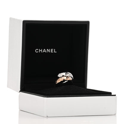 Chanel 18K White Beige Gold Diamond Coco Crush Toi et Moi Ring 52 6 5 of 5