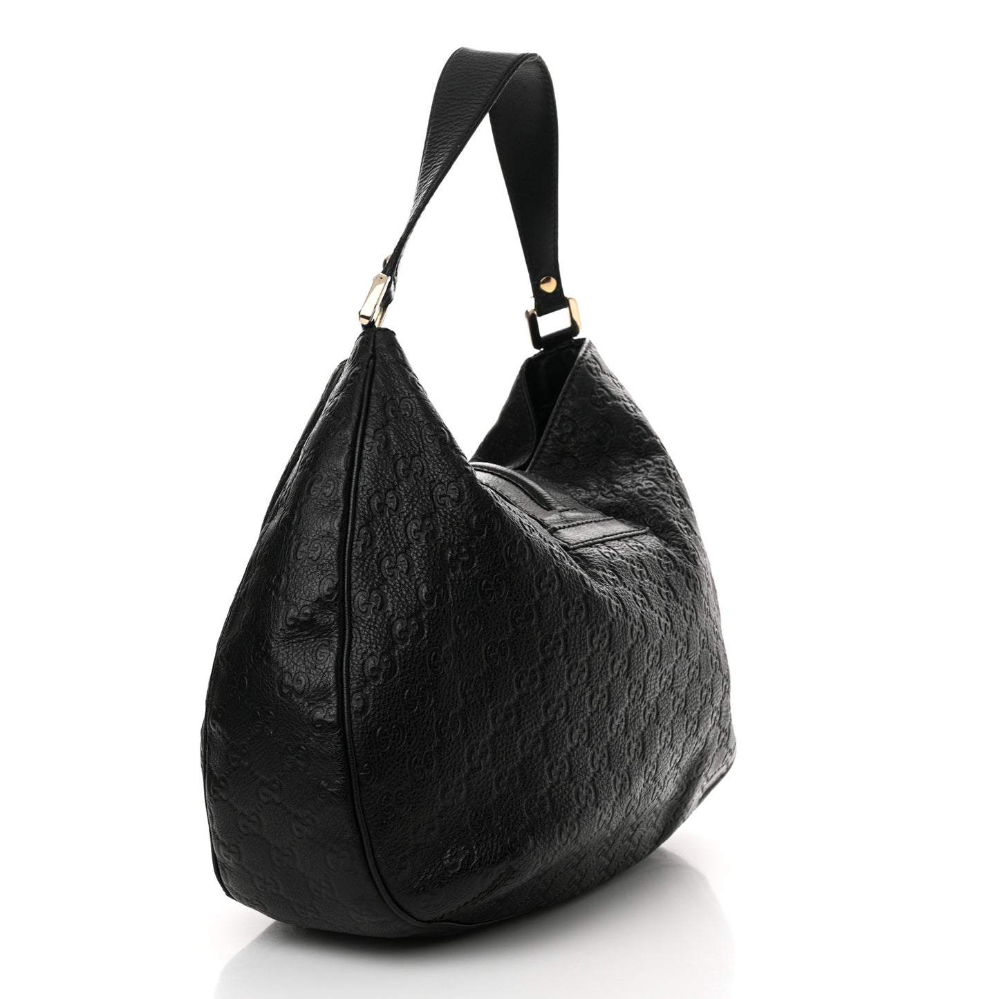 Guccissima Large New Ladies Web Hobo Black
