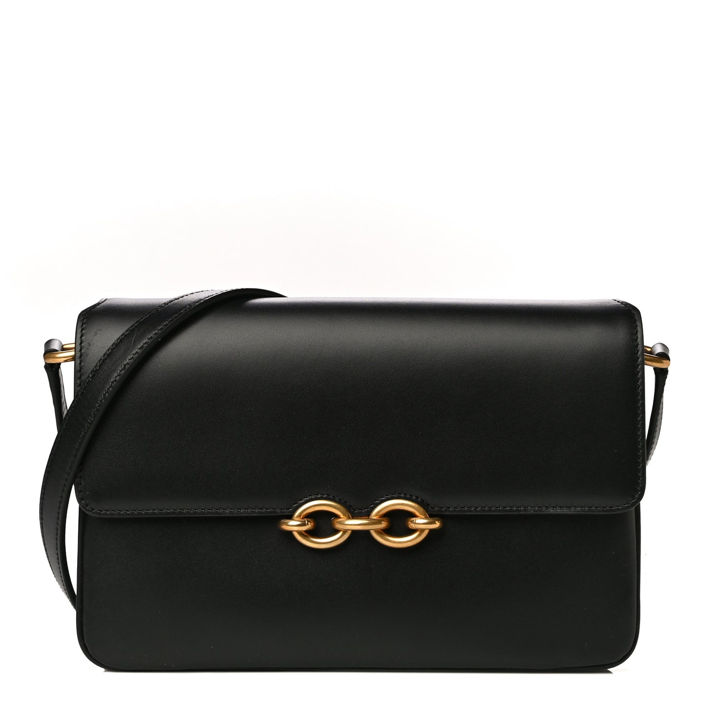 Smooth Calfskin Le Maillon Satchel Black