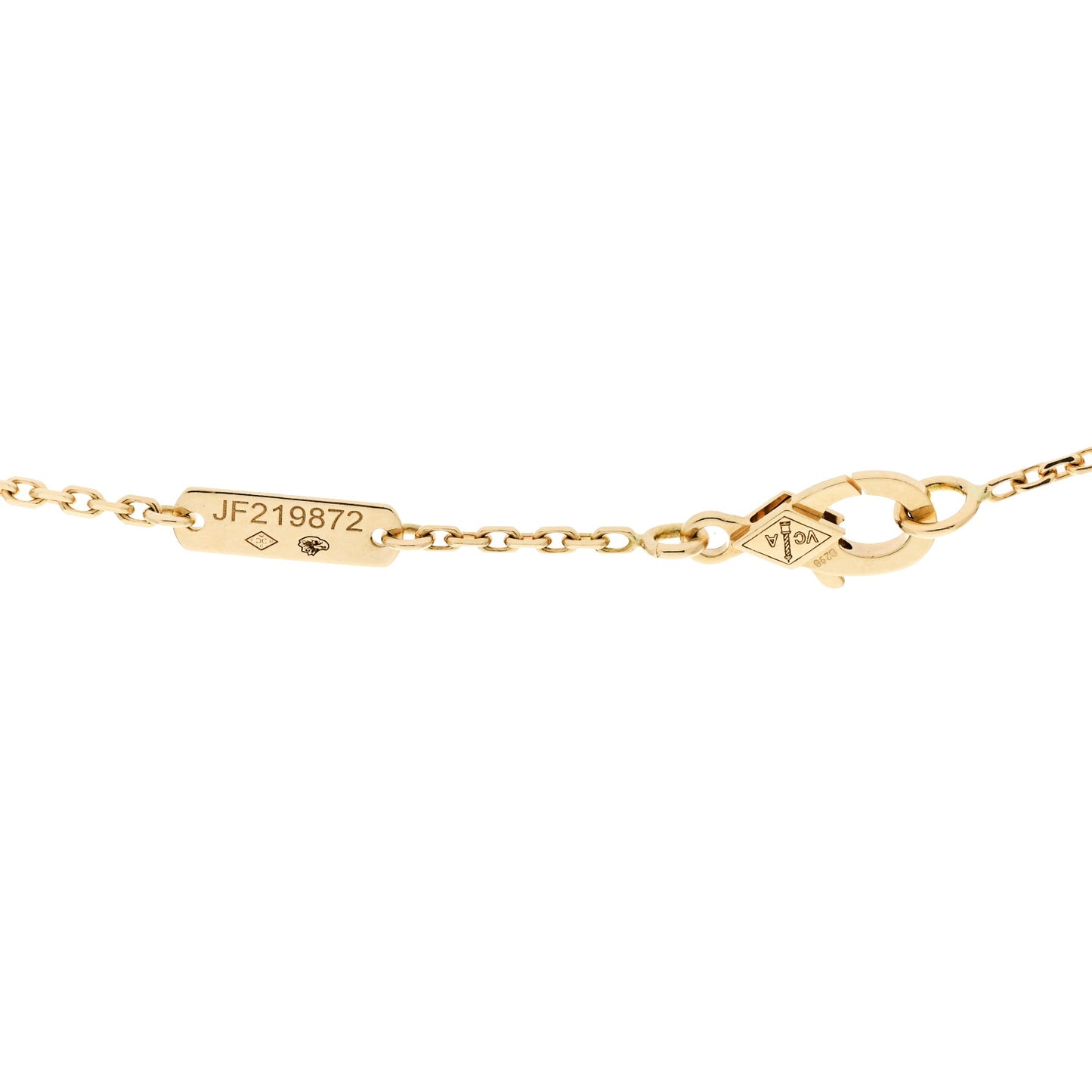 18K Yellow Gold Diamond Vintage Alhambra Pendant Necklace