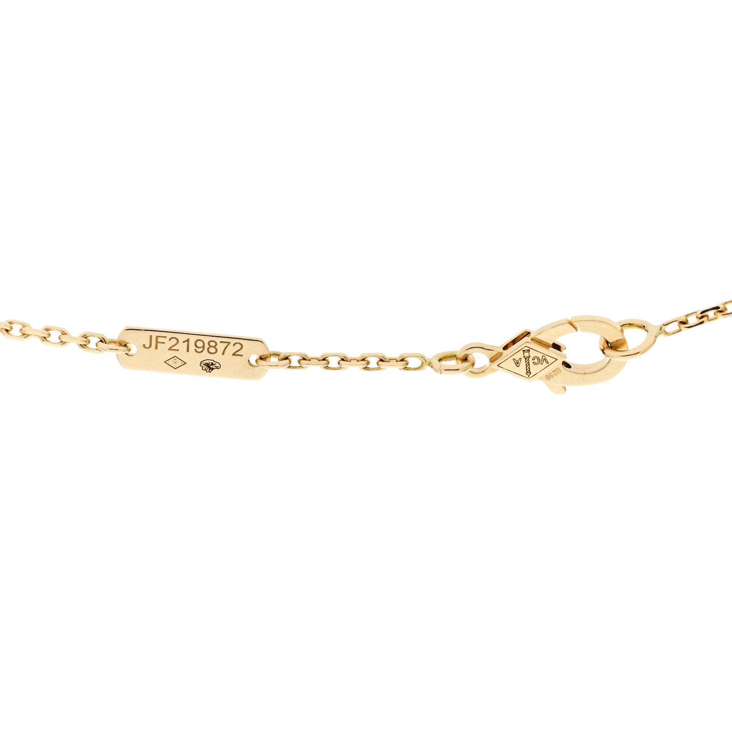 Van Cleef & Arpels 18K Yellow Gold Diamond Vintage Alhambra Pendant Necklace 5 of 6