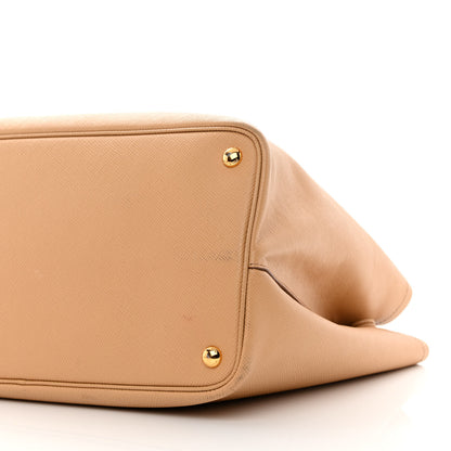 Prada Saffiano Cuir Medium Double Bag Noisette Papaya 10 of 20