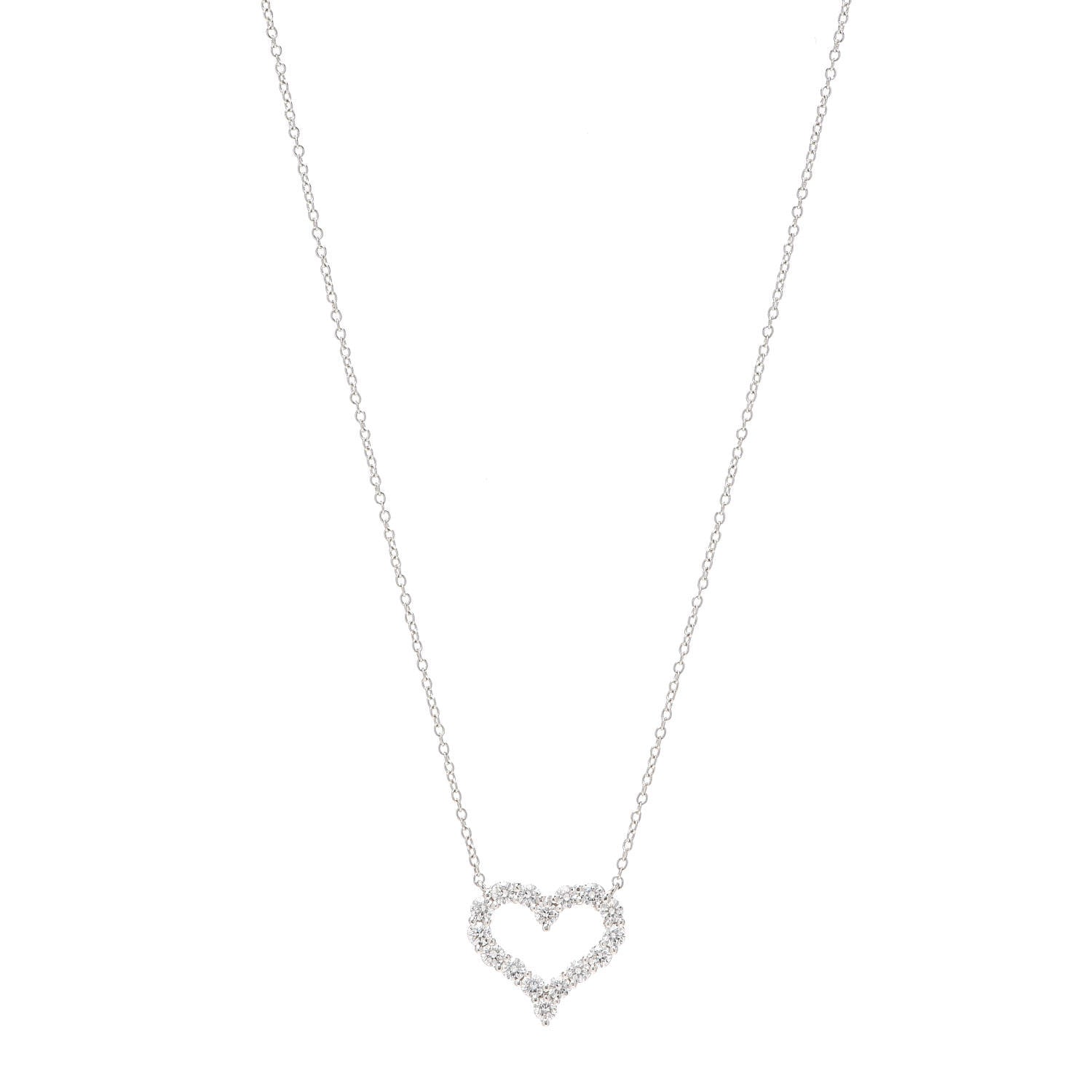 Tiffany Platinum Diamond .72ct Heart Pendant Necklace 1 of 6