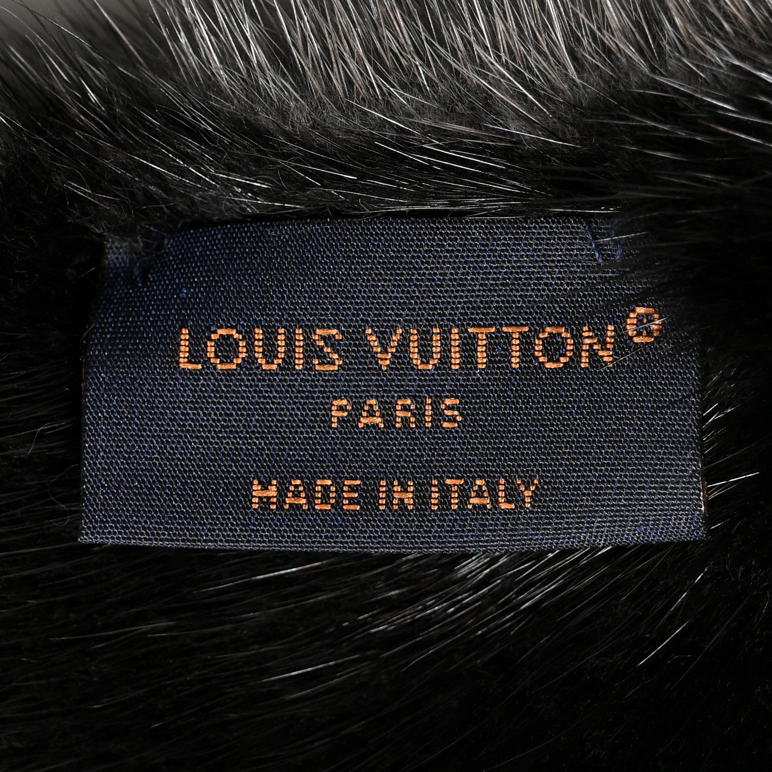 Louis Vuitton Monogram Reverse Mink Fur Scarf Stole Wrap Black 3 of 3