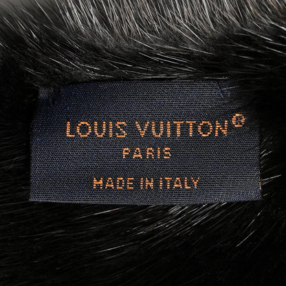 Louis Vuitton Monogram Reverse Mink Fur Scarf Stole Wrap Black 3 of 3