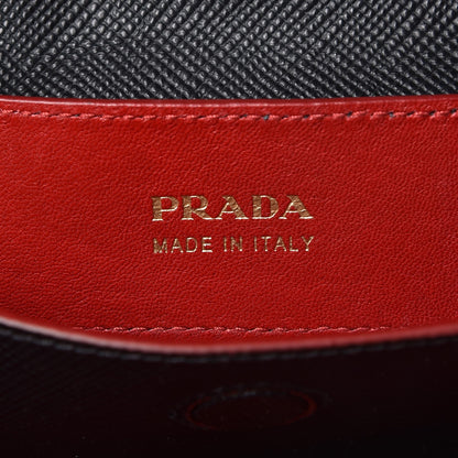 Prada Saffiano Cuir Medium Double Bag Black Fuoco 6 of 8