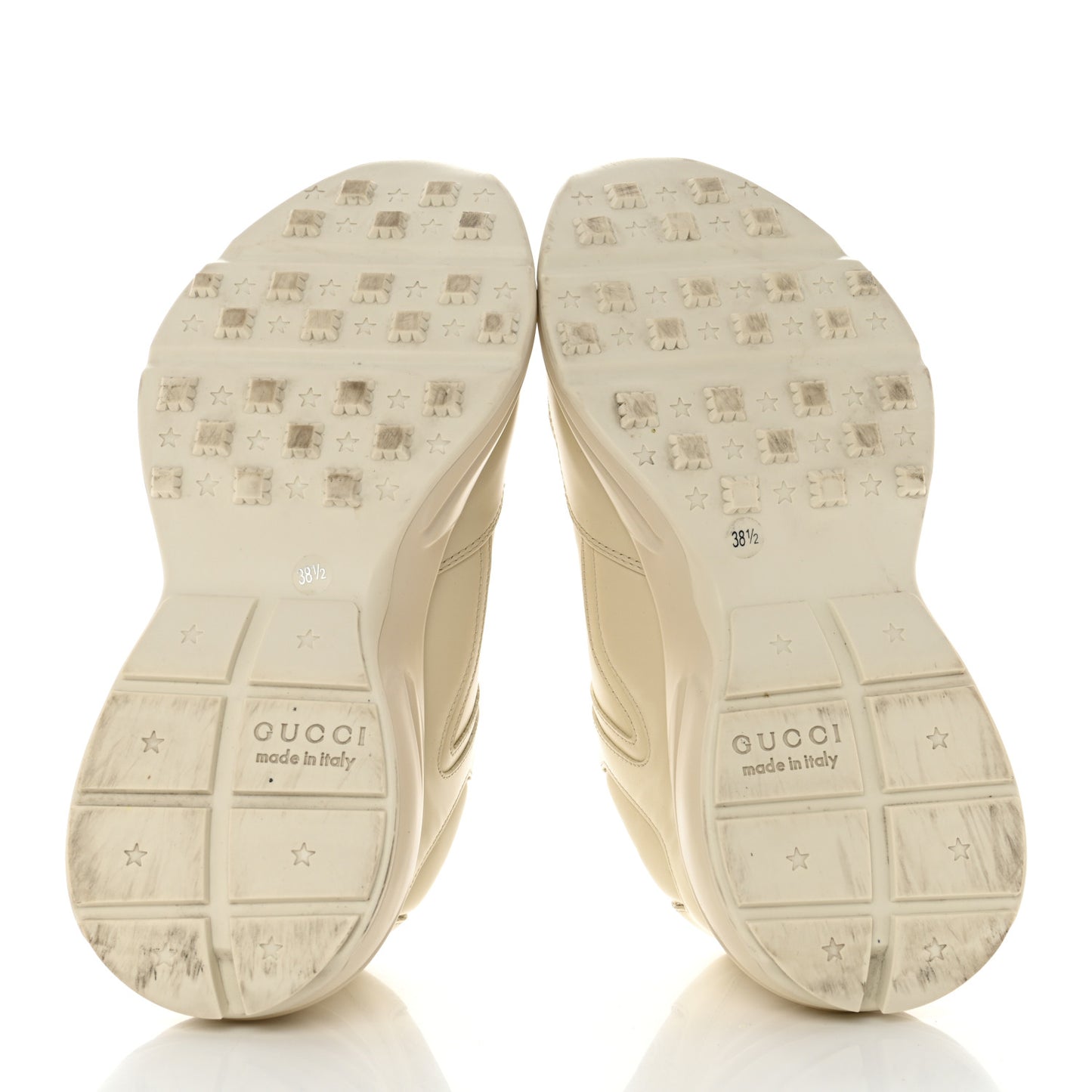 Calfskin Heart Rhyton Sneakers 38.5 Ivory