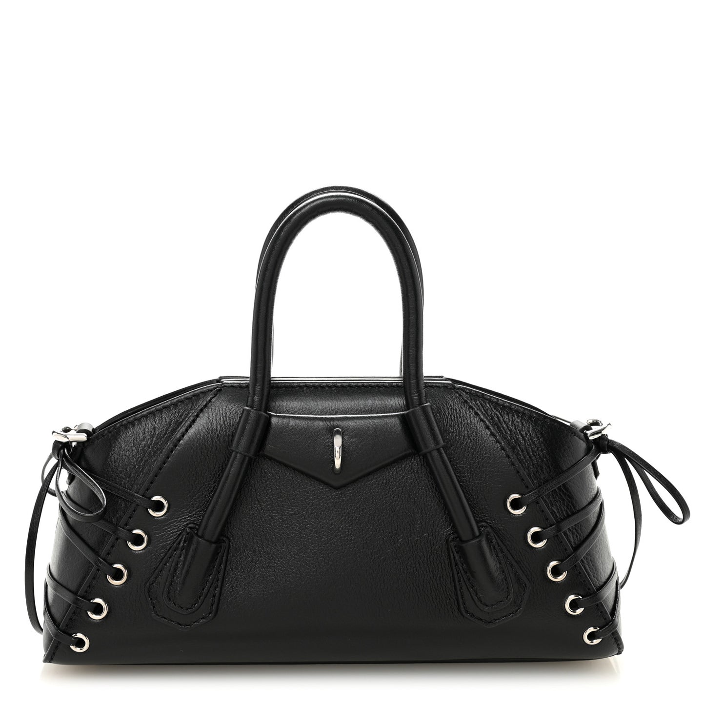 Calfskin Lace Mini Antigona Stretch Black
