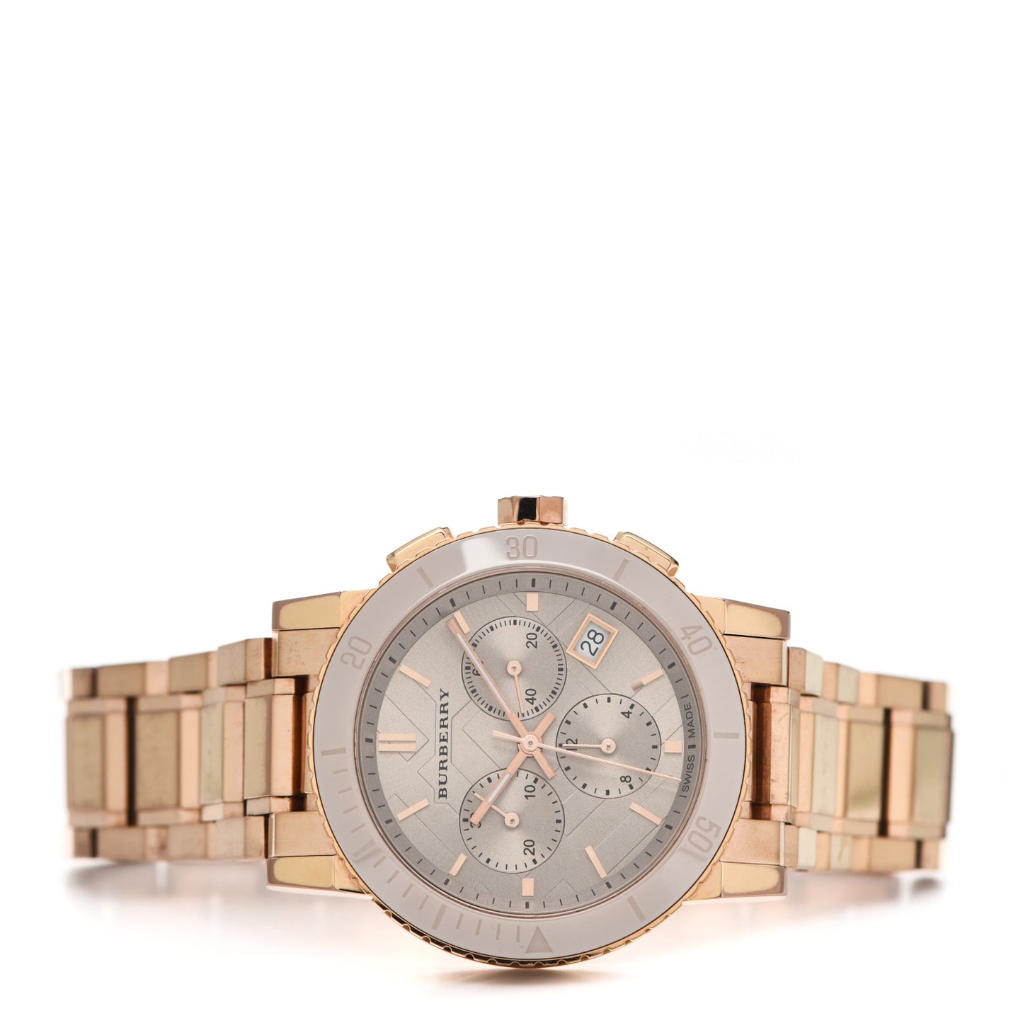 Stainless Steel 38mm City Chronograph Quartz Watch Rose BU9703