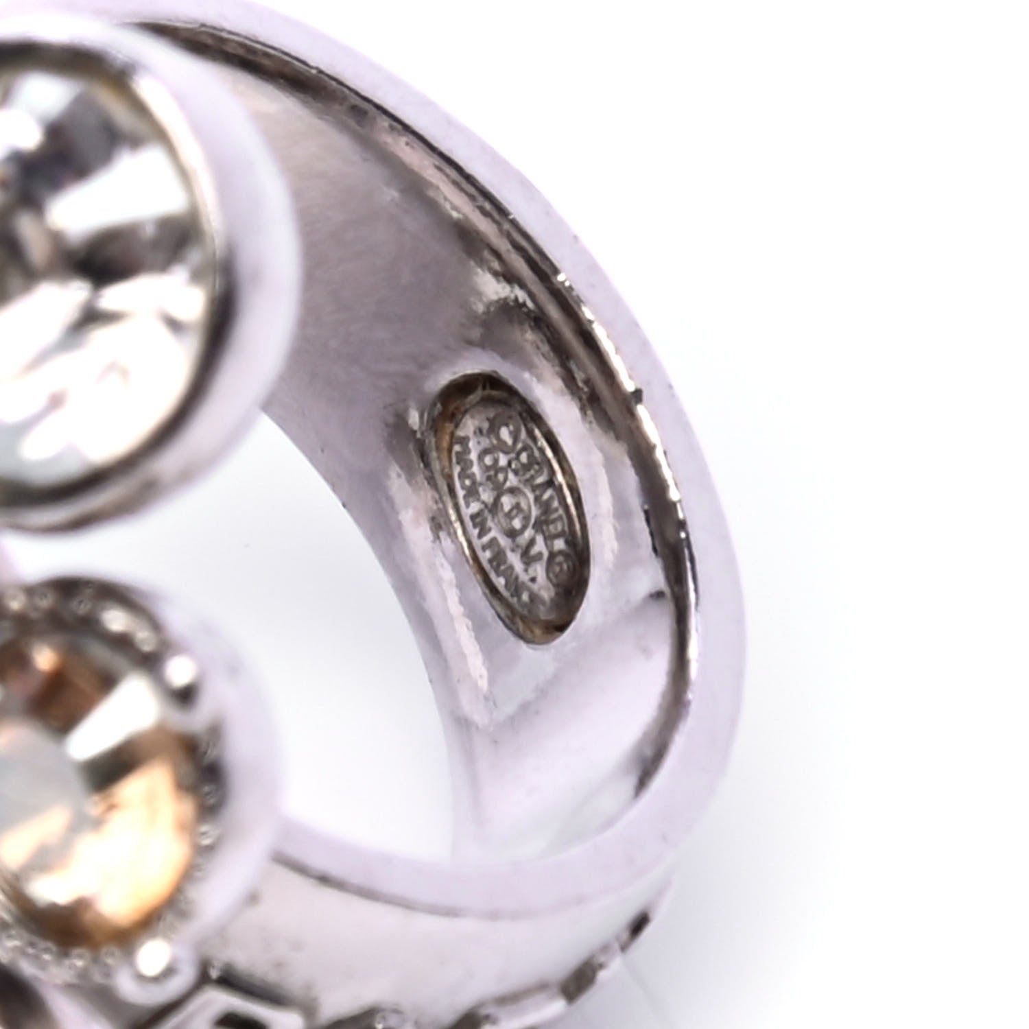Chanel Crystal CC Ring 7.5 Silver Multicolor 5 of 5