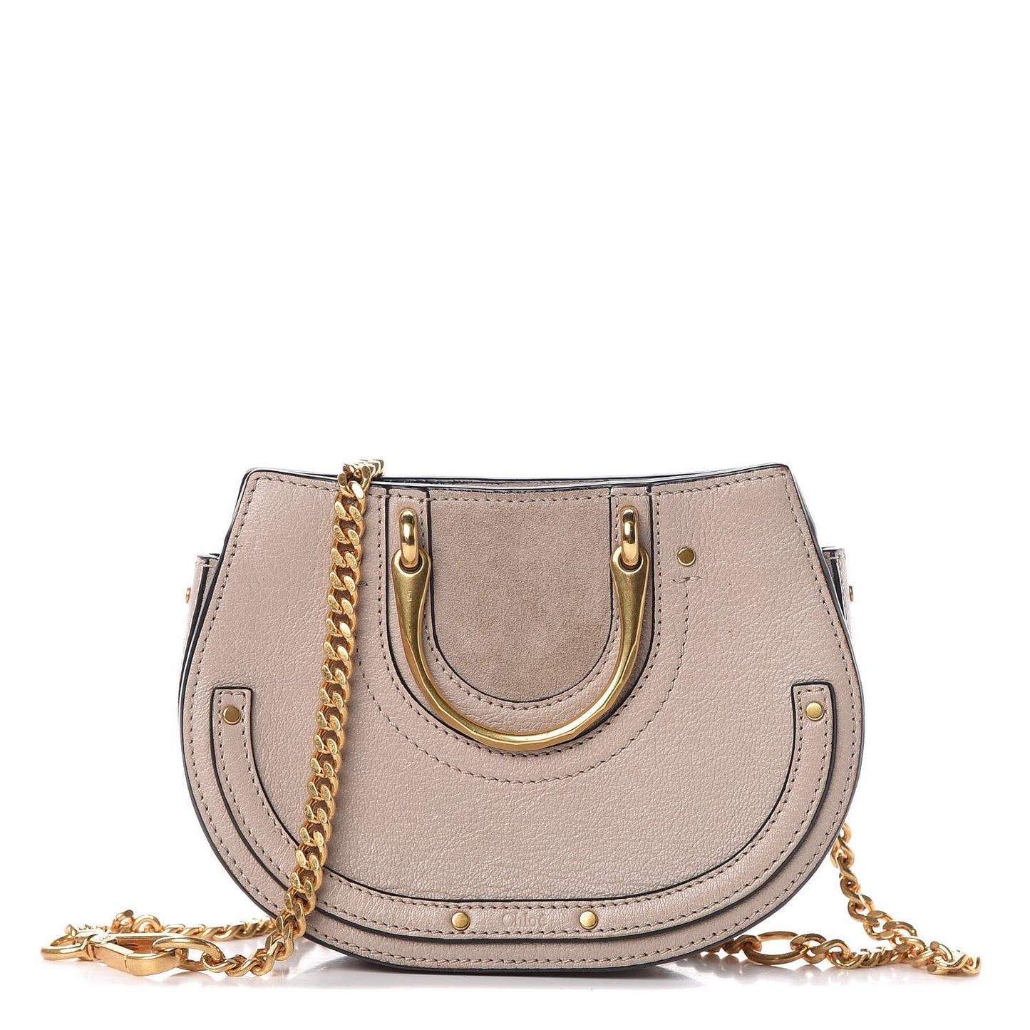 Calfskin Suede Mini Pixie Signature Belt Bag Motty Grey