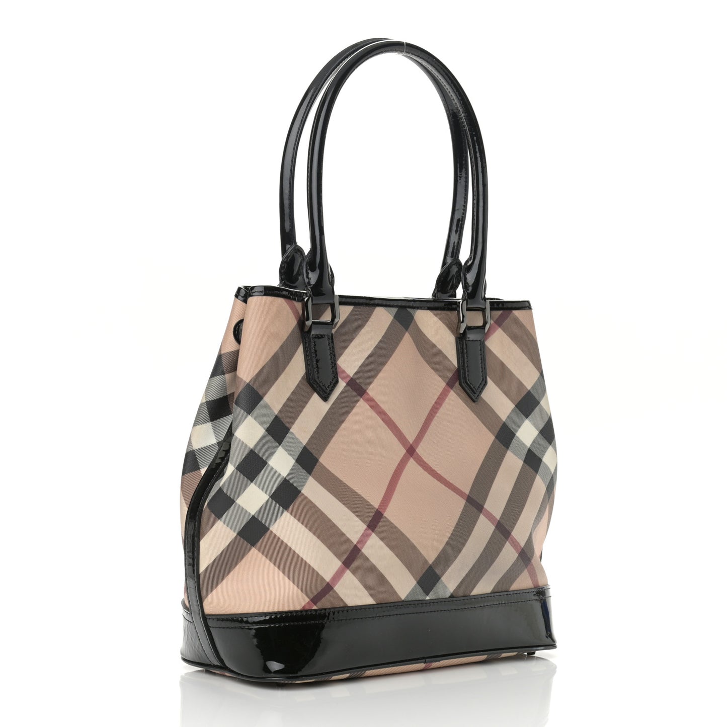 Patent Supernova Check Tote Black