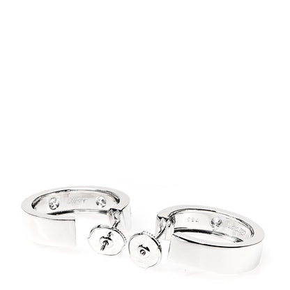 Cartier 18K White Gold 6 Diamond 5.5mm LOVE Hoop Earrings 3 of 6