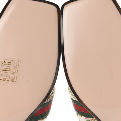 Gucci Calfskin Web Pearl Floral Embellished Peyton Loafer 38 White Multicolor 8 of 9