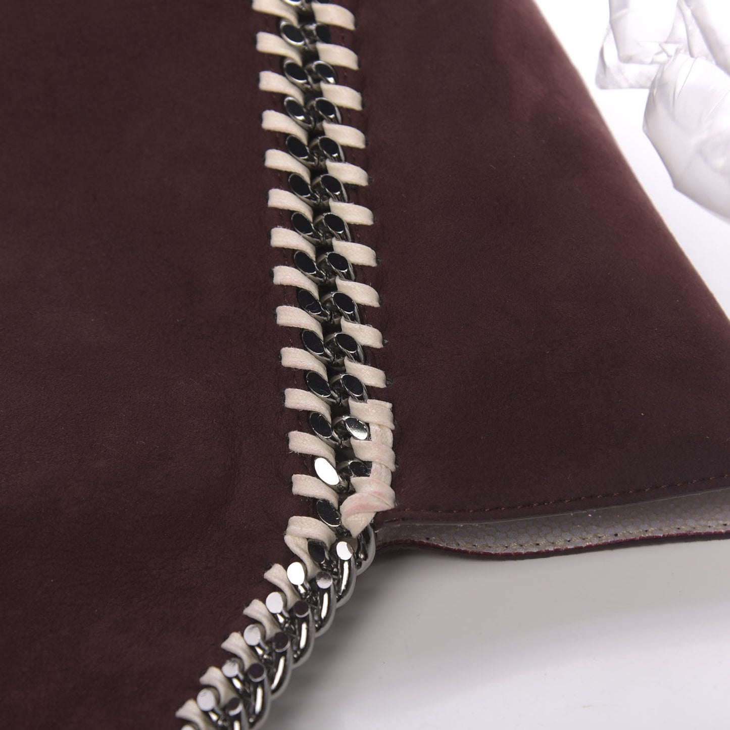 Iridescent Shaggy Deer Falabella Reversible Tote White