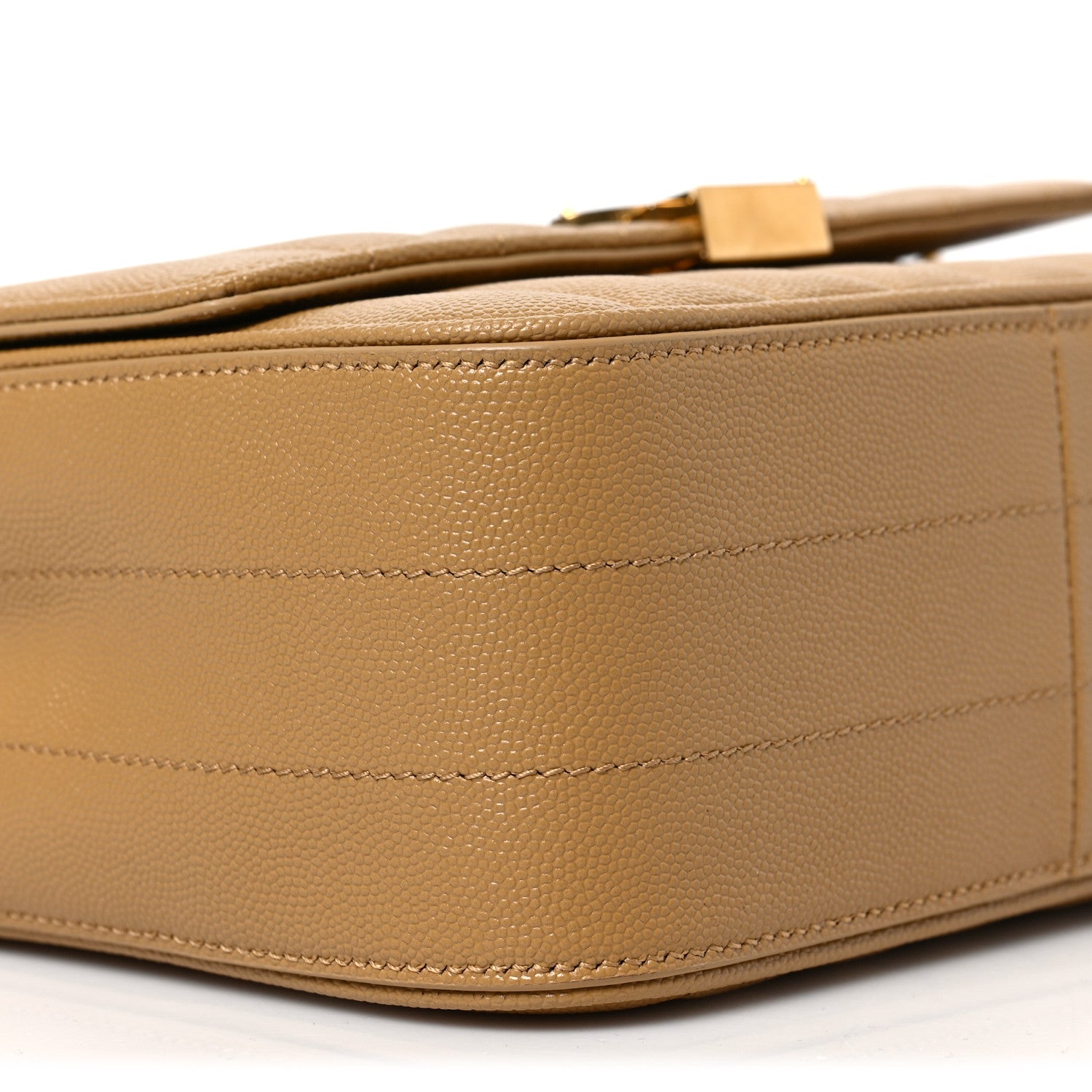 Saint Laurent Grain De Poudre Matelasse Monogram Medium Vicky Chain Bag Dark Beige 7 of 8