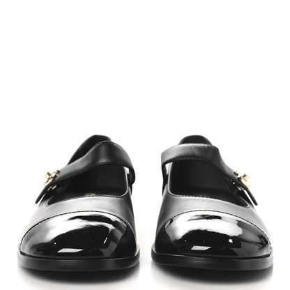 Chanel Calfskin Patent Mary Janes Flats 39 Black 3 of 9