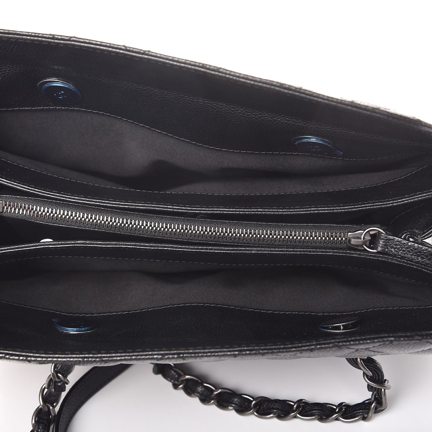 Caviar Quilted Small City Shopping Tote Black