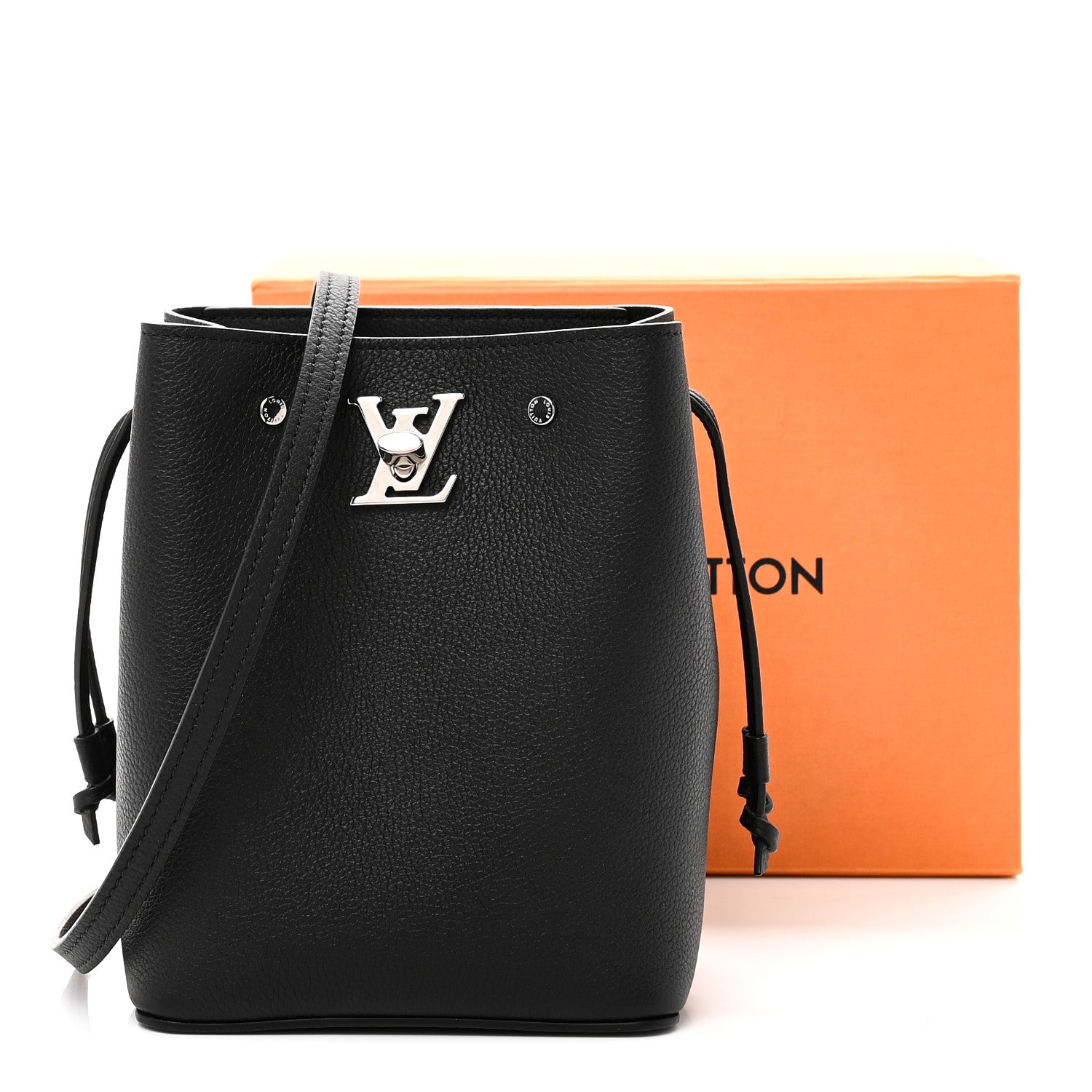Louis Vuitton Calfskin Nano Lockme Bucket Black 10 of 10