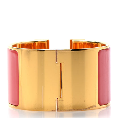Hermes Enamel Extra Wide Clic Clac H Bracelet PM Rouge Corail 3 of 4