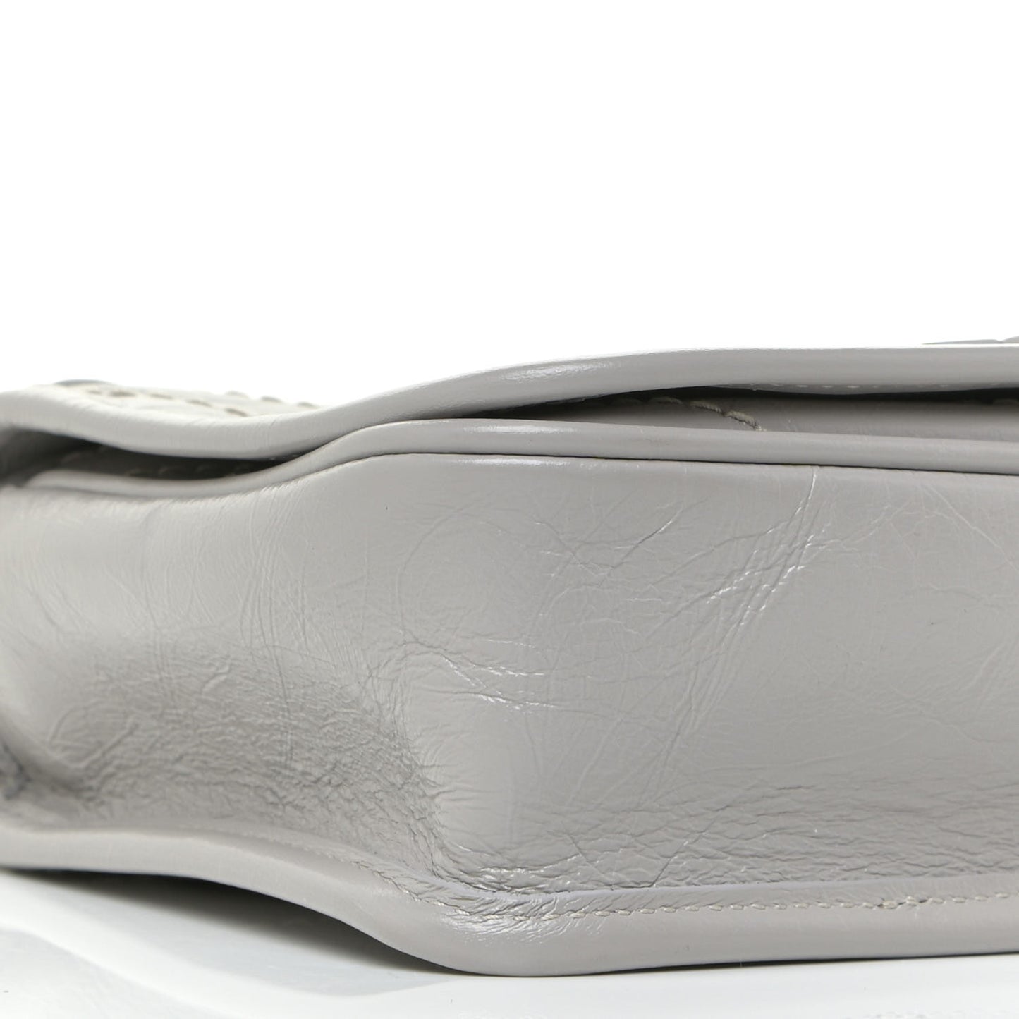 Crinkled Calfskin Matelasse Monogram Niki Chain Wallet Granite