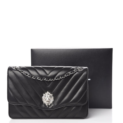 Chanel Lambskin Chevron Jumbo Leo Lion Flap Black 19 of 19