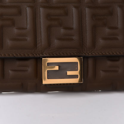 Fendi Nappa Matisse FF Embossed Continental Wallet On Chain Wood 10 of 13